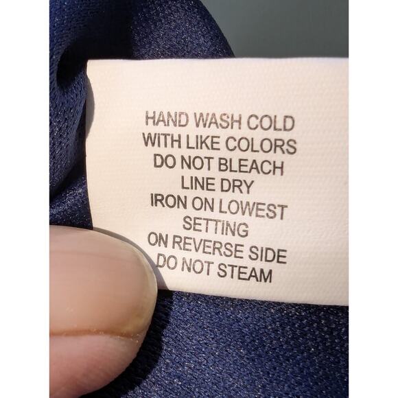 NY Collection Women’s Dress SZ S Navy Lace Overlay Lined Short Sleeve Casual - Picture 5 of 6